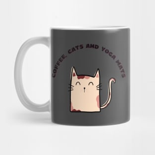 Coffee cats and yoga mats funny yoga and cat drawing Mug